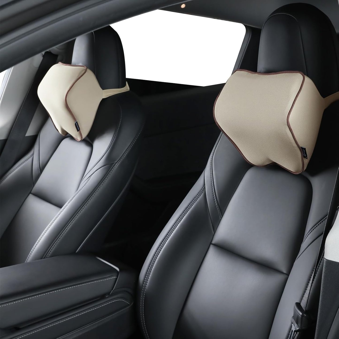 Crofy 2-Pack Car Neck Pillow, Headrest Pillow with Adjustable Strap, Gray | Soft Memory Foam; Ergonomic Design Fits Most Car & Office Chairs; Breathable Removable Pillow Cover Is Machine Washable