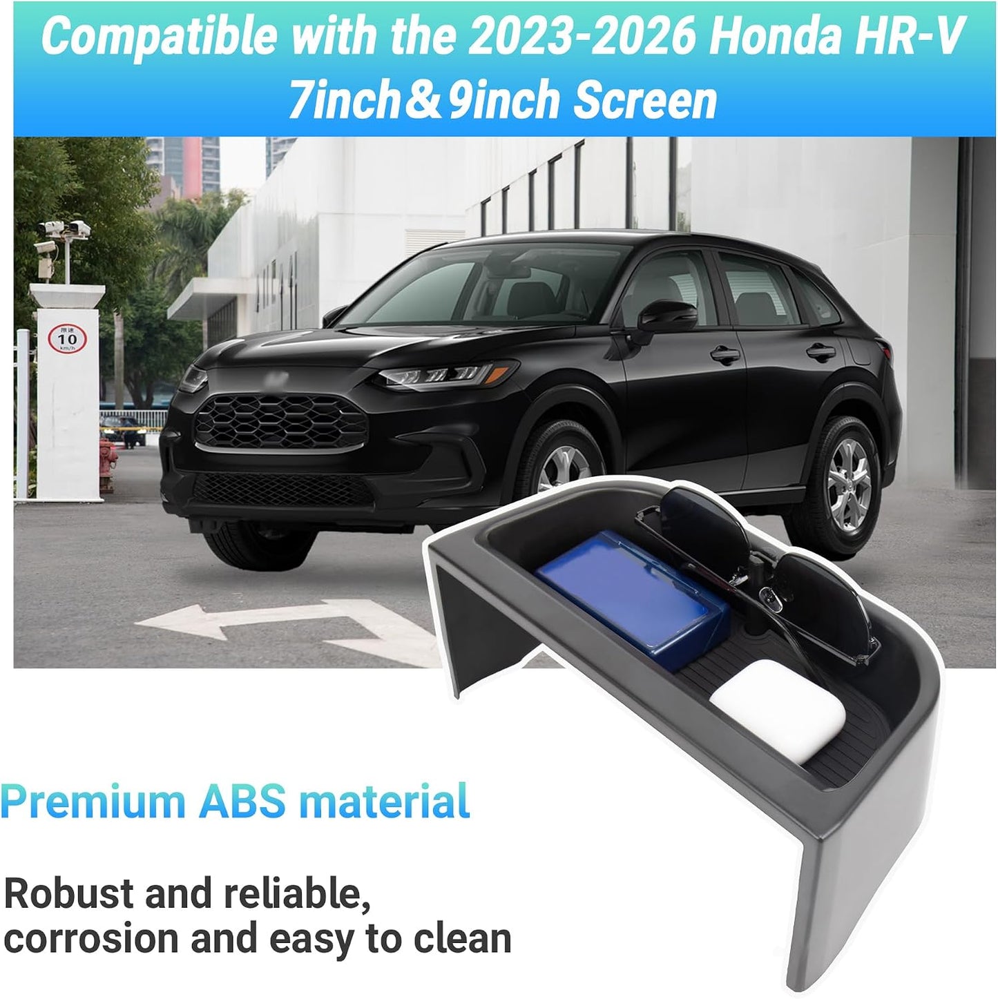 Center Console Organizer Dashboard Tray Compatible with 2023-2026 Honda HR-V Interior Accessories, Dashboard Storage Organizer Box, Fits Both Honda HRV 7-inch and 9-inch Screen