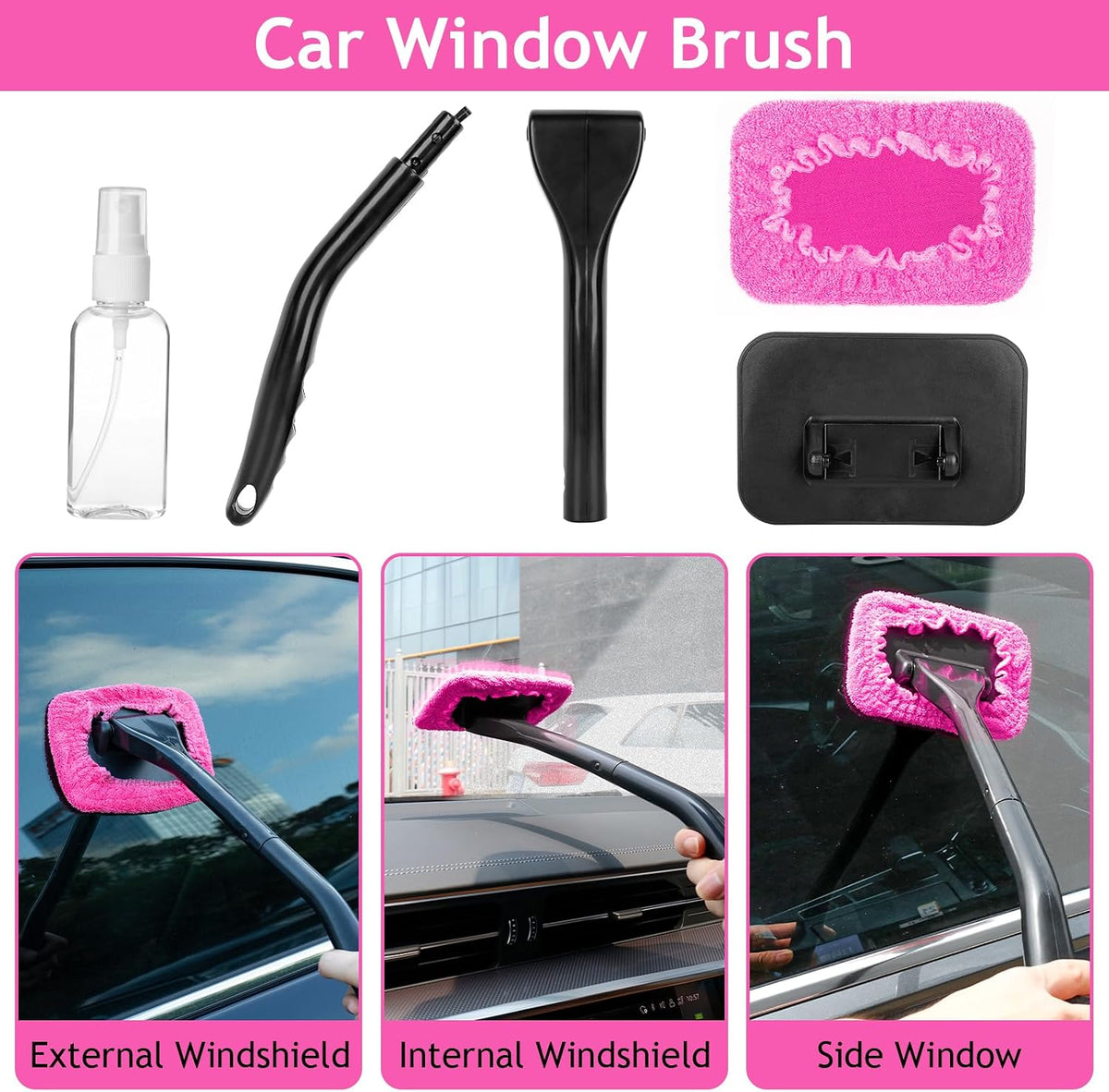THINKWORK Car Detailing Kit Interior, Windshield Cleaner Tool, Dust Remover