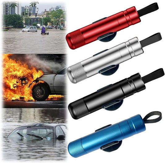 4 Packs SafeHammer Window Breaker Seatbelt Cutter, 2026 Upgraded Safe Hammer Glass Breaker Under Water, Car Emergency 2-in-1 Escape Tool with Base (Red & Balck & Silver & Blue)