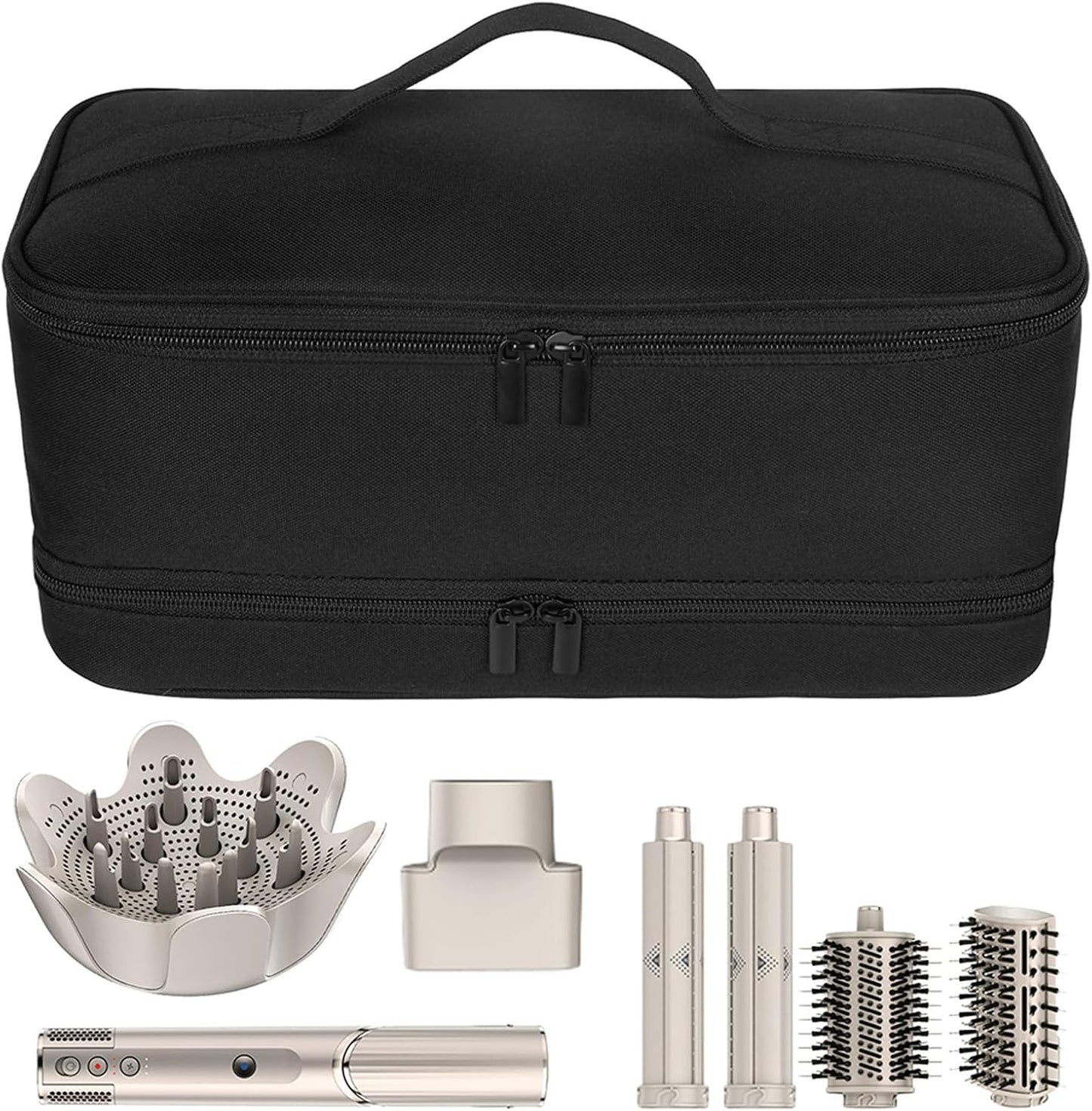 Travel Carrying Case for Shark Flexstyle Air Styling & Drying System,Double-Layer Hair Accessories Tools Storage Bag for Dyson Airwrap Styler Organizer,Black