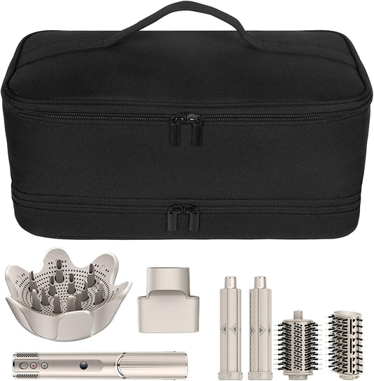 Travel Carrying Case for Shark Flexstyle Air Styling & Drying System,Double-Layer Hair Accessories Tools Storage Bag for Dyson Airwrap Styler Organizer,Black