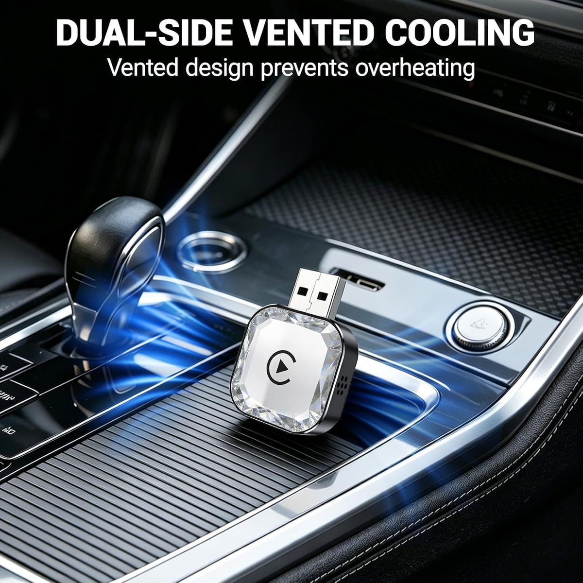2026 Wireless CarPlay Android Auto Adapter, 2-in-1 Wireless CarPaly Dongle, Fast Auto-Connect, Vented Cooling, Plug and Play for OEM Factory Wired CarPlay Vehicles