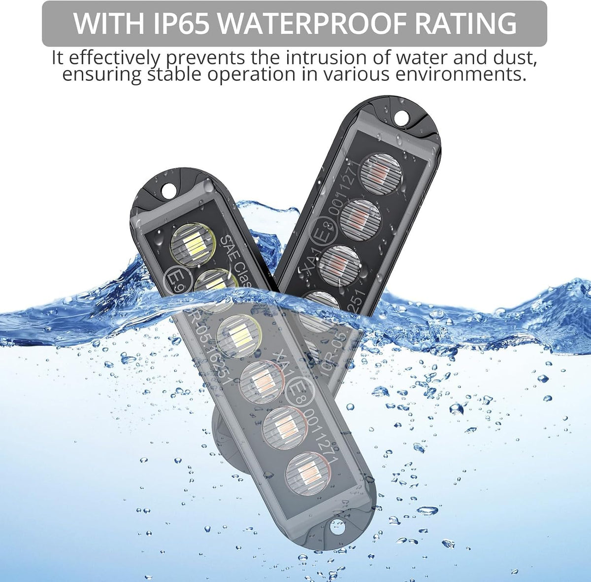 Justech Surface Mount Strobe Lights for Trucks, 8 PCS 6 LED Warning Kit