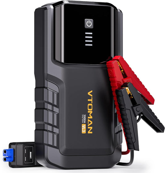 VTOMAN VL3 3000A LiFePO4 Portable Jump Starter for Up to 7L Gas & 5L Diesel