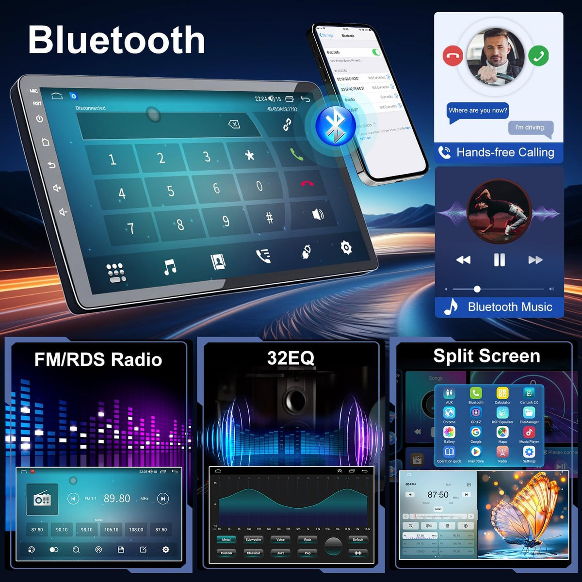 Android Car Stereo Radio Replacement for Dodge Grand Caravan 2008-2020, 7 inch Touch Screen Radio with Wireless CarPlay Android Auto,WiFi GPS Bluetooth FM HiFi SWC AUX-in + Backup Camera,2G+32G