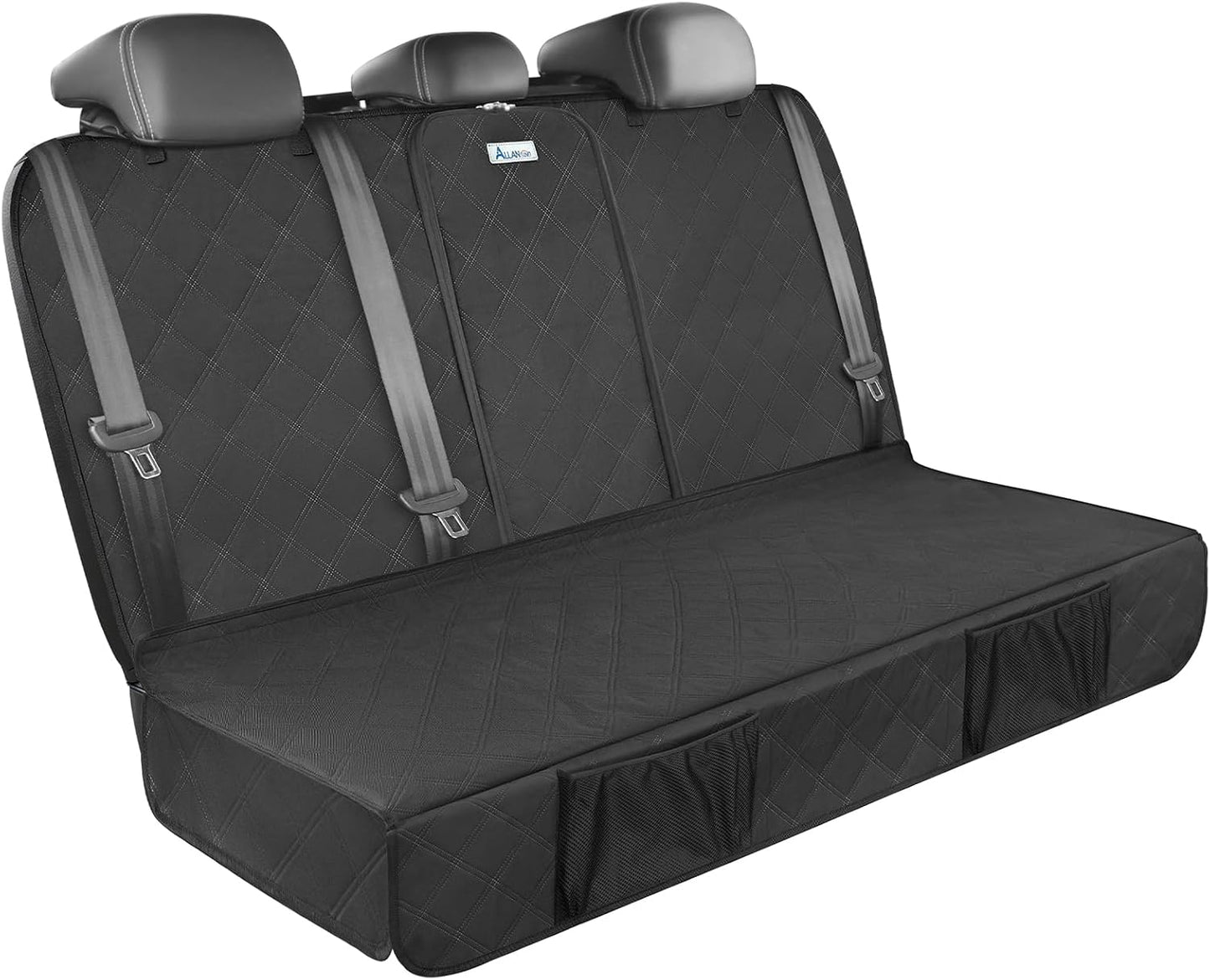 ALLANSING Upgraded 900D Heavy Duty Dog Back Bench Seat Cover, Car Seat Protector, Seatbelt & Armrest Compatible, Waterproof & Non‑Slip for Dogs & Kids, Fits Most Cars, SUVs & Trucks
