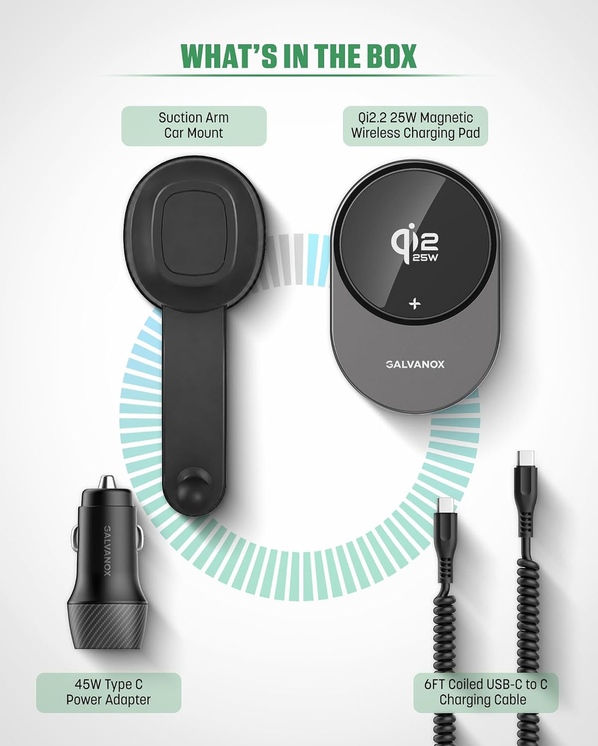 Qi2.2 Certified Wireless Car Mount Charger, 25W Magnetic Fast Charging
