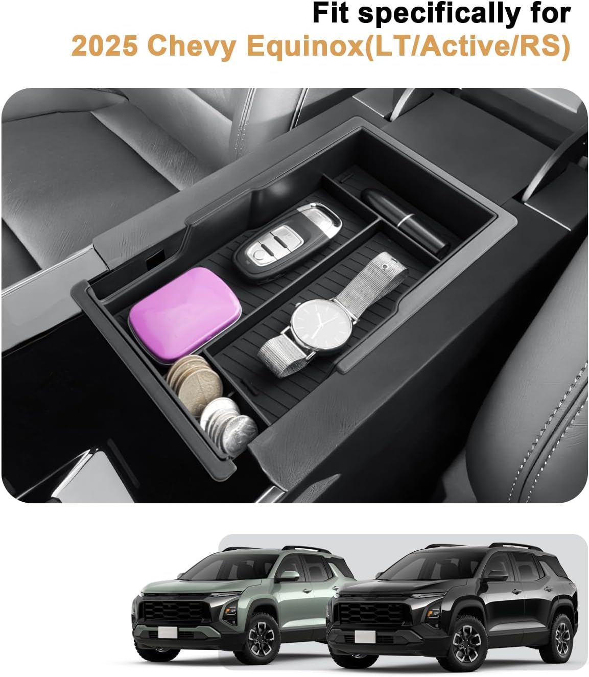 Double-Layer Center Console Organizer For 2025-2026 2027 Chevy Equinox