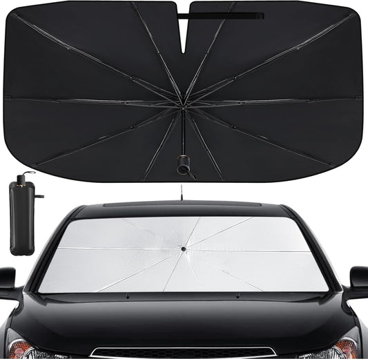 Windshield Sun Shade Umbrella - Car Sun Shade Windshield, Foldable Car Window Shades, Reflector Sunshade Offers Ultimate Sun Protection for Hatchback, Truck, SUV, MPV