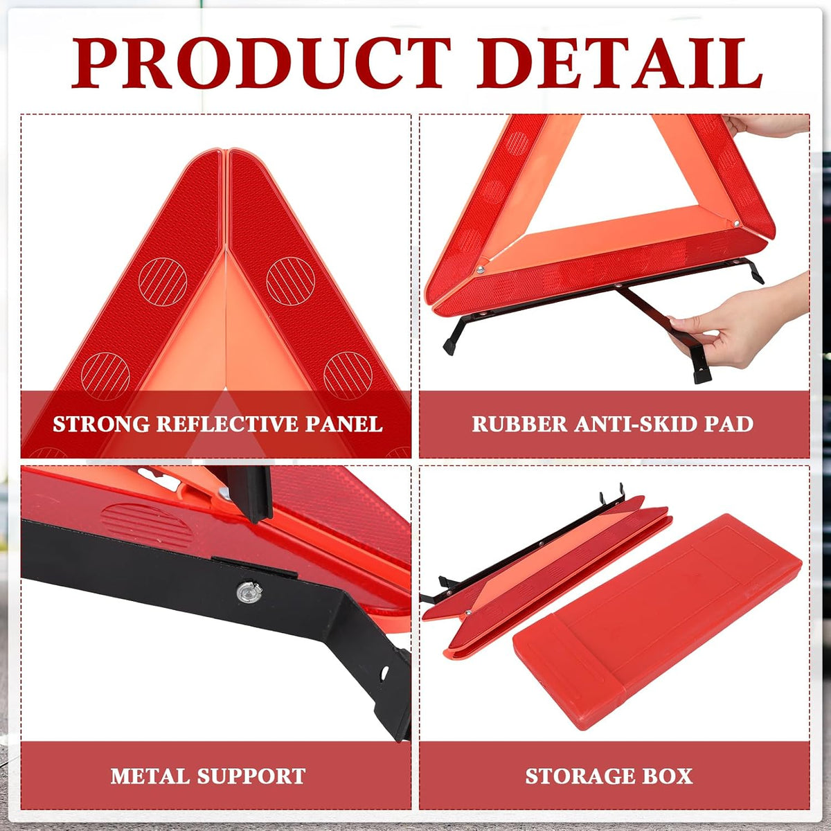Kanayu 12 Pack Emergency Warning Triangles for Vehicles with Storage Cases