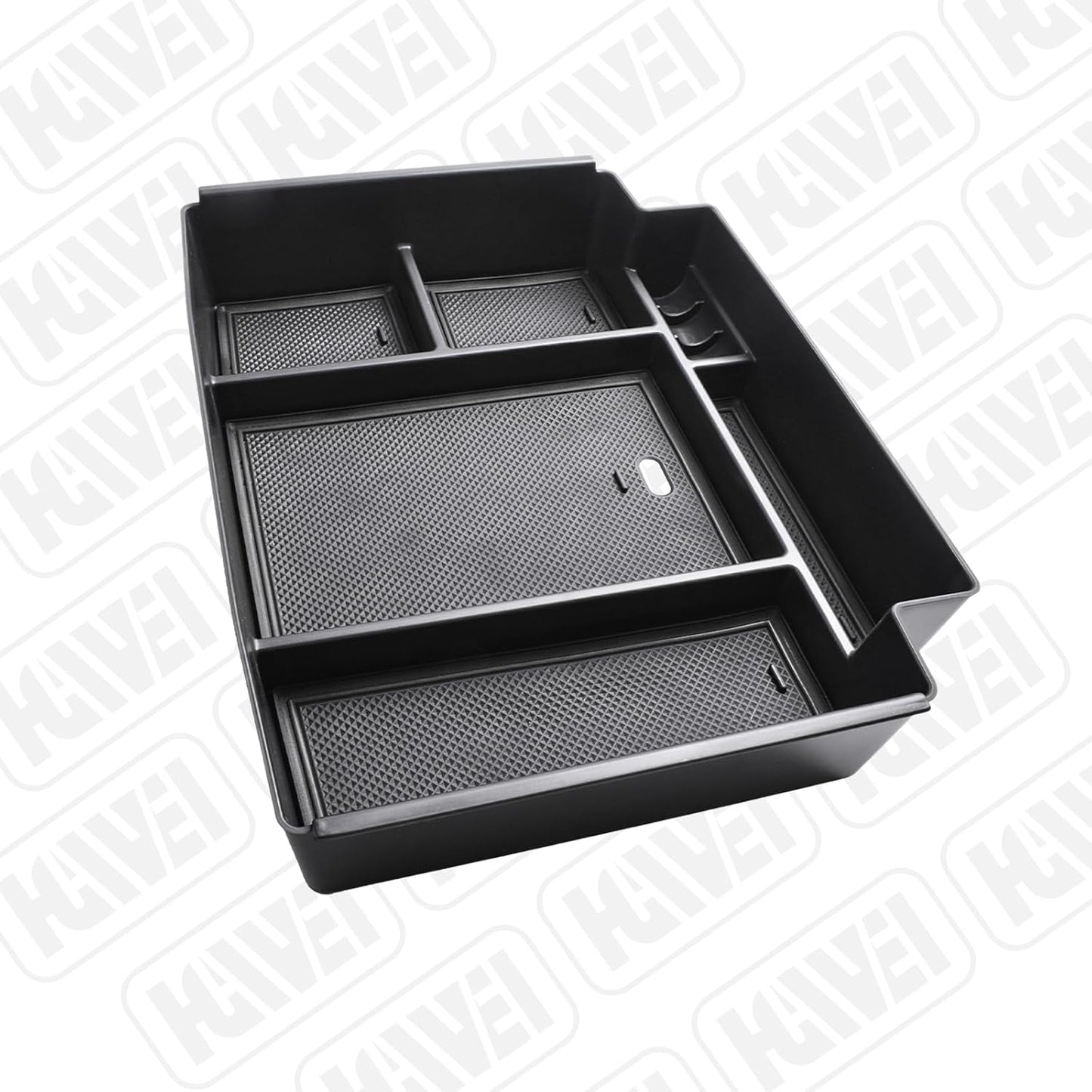 HGWEI Power Sliding Center Console Organizer Compatible with 2021-2026 GMC Yukon Chevy Tahoe Suburban Interior Accessories, Armrest Storage Box Insert Tray (Not for Console with Charging Socket) Black