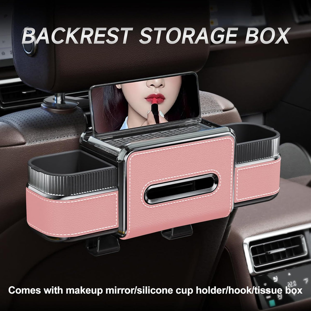 6-in-1 Car Headrest Backseat Organizer, Back Seat Car Organizer and Storage