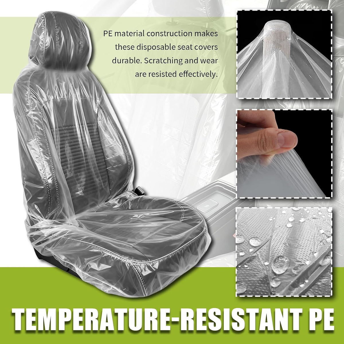 20PCS Disposable Car Seat Covers,Portable Plastic Seat Covers for Cars Seats Full Coverage Protection,Universal Disposable Seats Cover for Cars Includes Font & Back