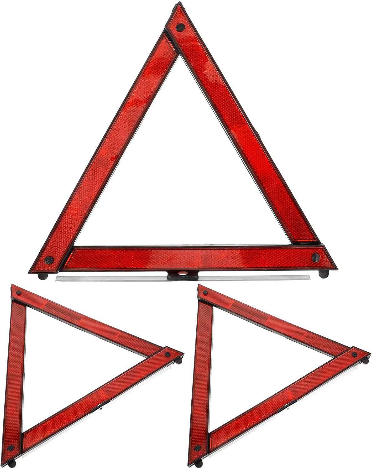 3pcs Reflective Safety Triangles ABS Triangular Road Warning Set