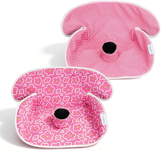 2 Pack Waterproof Baby Piddle Pads Carseat Potty Training Car Seat Protector, Waterproof Infant Car Seat Liner Cover to Prevent Pee, Leakproof and Washable (Red Flower)