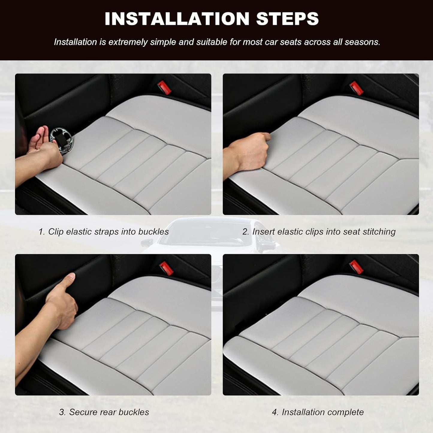 Car Seat Cushion Chair Cushions, Breathable Driver Seat Protector with 1.2" Thick Comfort Memory Foam, Non-Slip Pressure Relief Driver Seats Pillow for Vehicle Office Home (Gray)