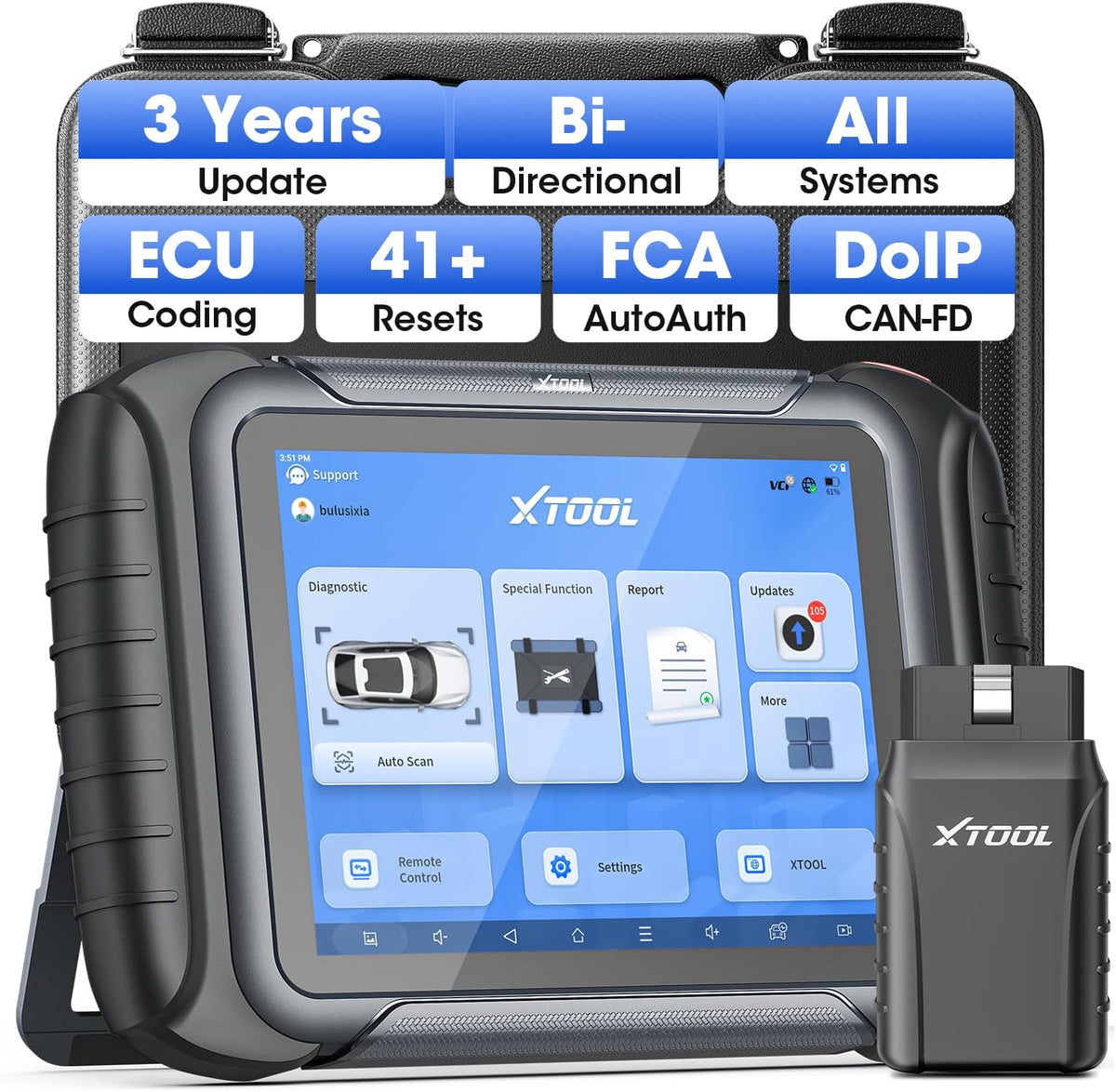 XTOOL D8BT V3.0 OBD2 Scanner, Bidirectional Scan Tool, ECU Coding