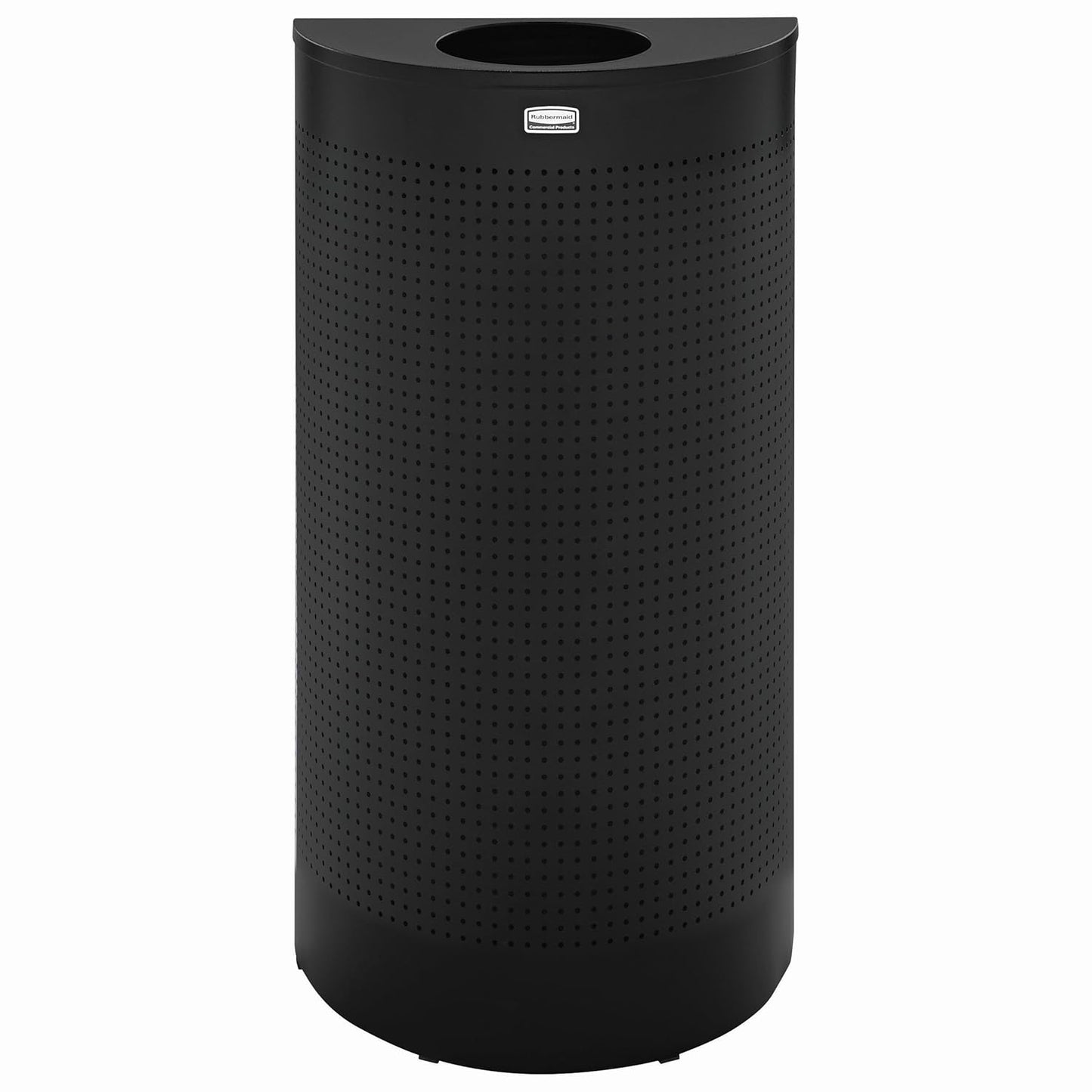 Rubbermaid Commercial Products Half Rounds Steel Trash Can, Open Top, 12 GAL, Stainless Steel, Indoor for Hotel Lobbies/Washrooms/Front of House Hospitality Areas