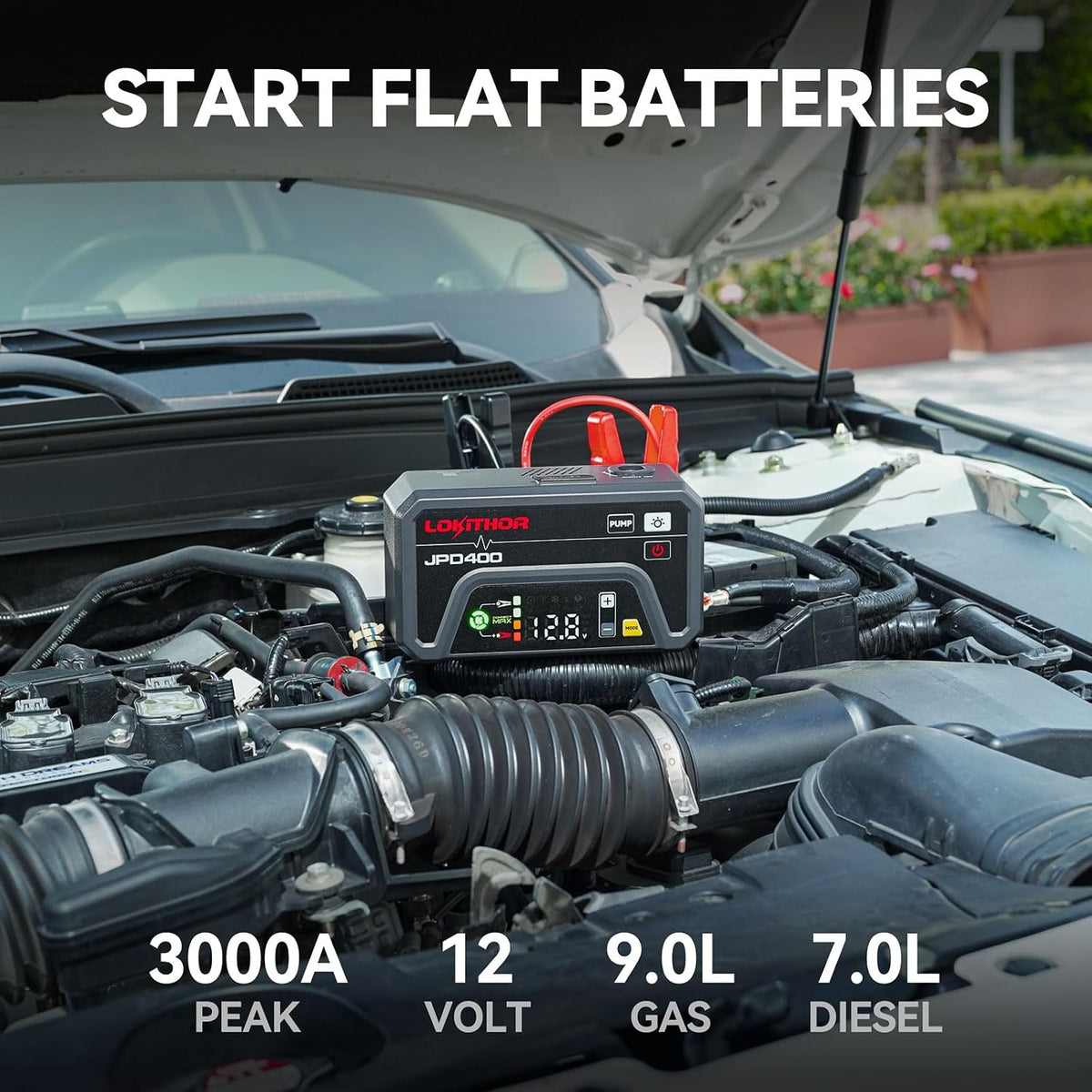 LOKITHOR JPD400 Jump Starter with Air Compressor and Deflator