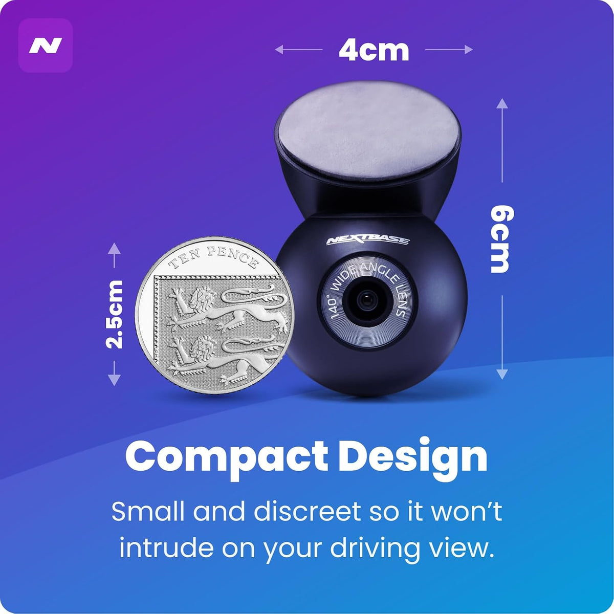 Nextbase Rear Window Camera | Compatible with 322GW, 422GW, 522GW, 622GW Dash Cams | Full Rear View Coverage, 140° Wide Angle, Magnetic Mount, 6.5m Cable, Series 2 Add-On Module