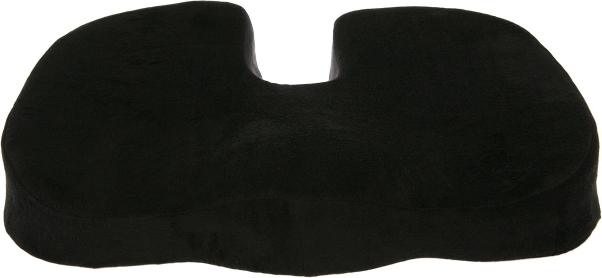 Deluxe Comfort Coccyx Orthopedic Memory Foam – Sciatica Relief – Tailbone Support – Great for Car or Office – Seat Cushion, Black
