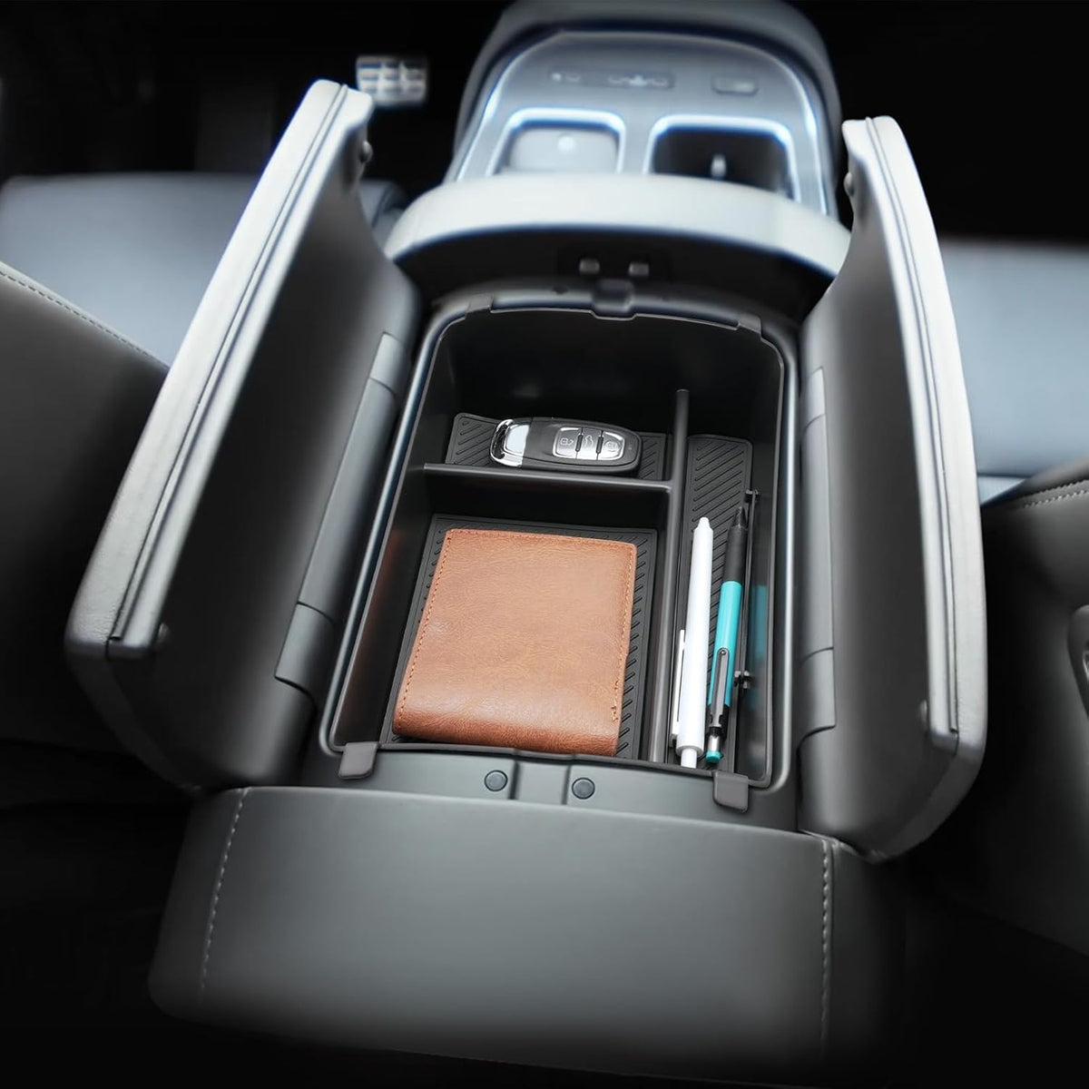 2026 2027 Palisade Center Console Organizer for Hyundai Palisade (Calligraphy) (Only fit 7-Seater with Dual-Opening Center Console), Durable ABS Console Tray Insert 2026 Palisade Accessories