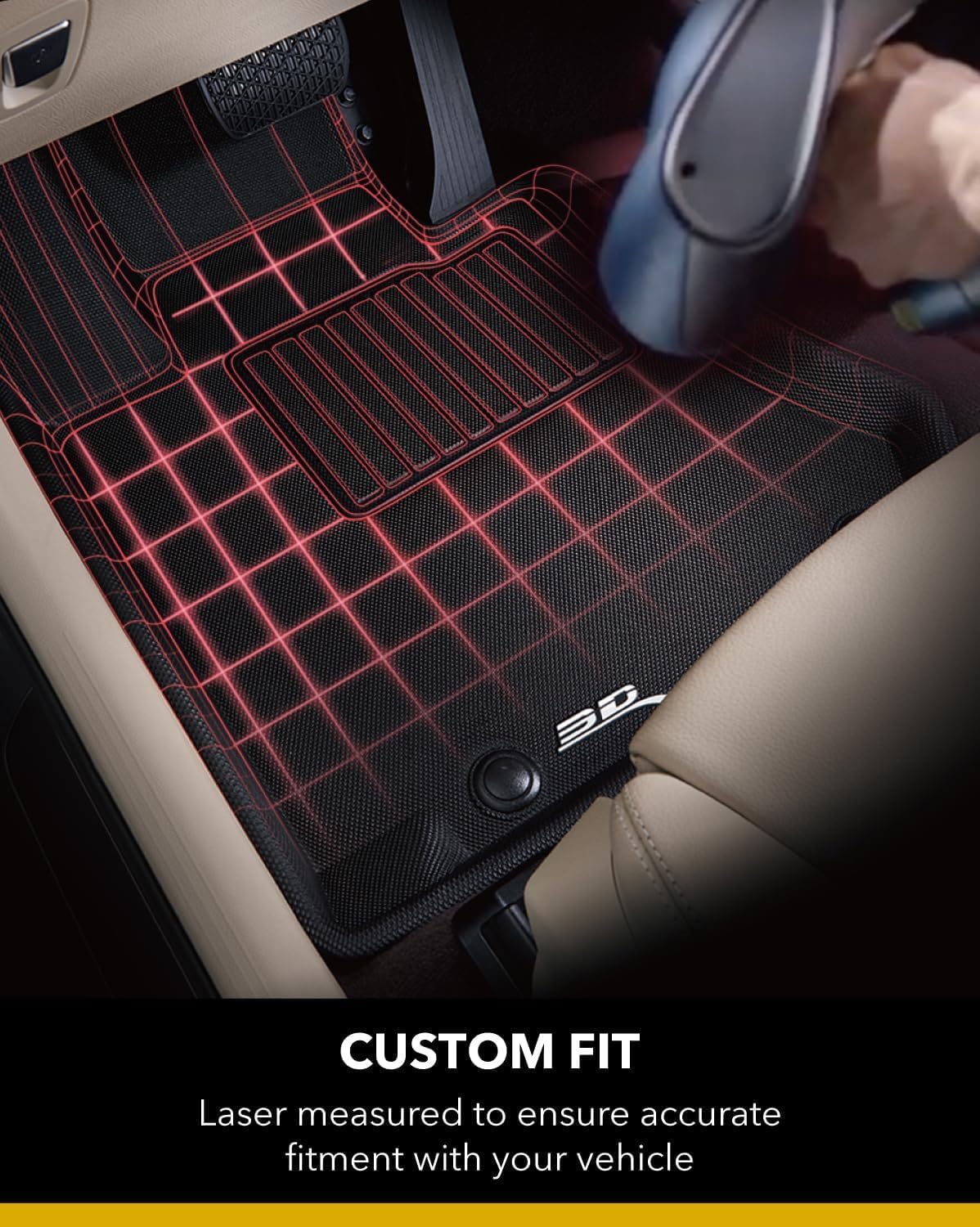 3D MAXpider Custom Fit Kagu Floor Mat (Black) Compatible with Tesla Model Y Juniper 2026 - Full Set