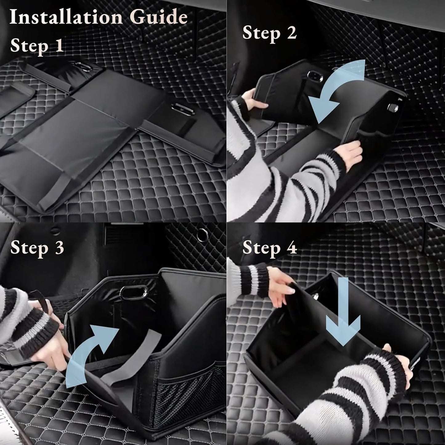 Car Storage Organizer Car Caddy Compact PU Leather Multipurpose Bin for Trunk, Front Seat, Back Seat & Car Floor