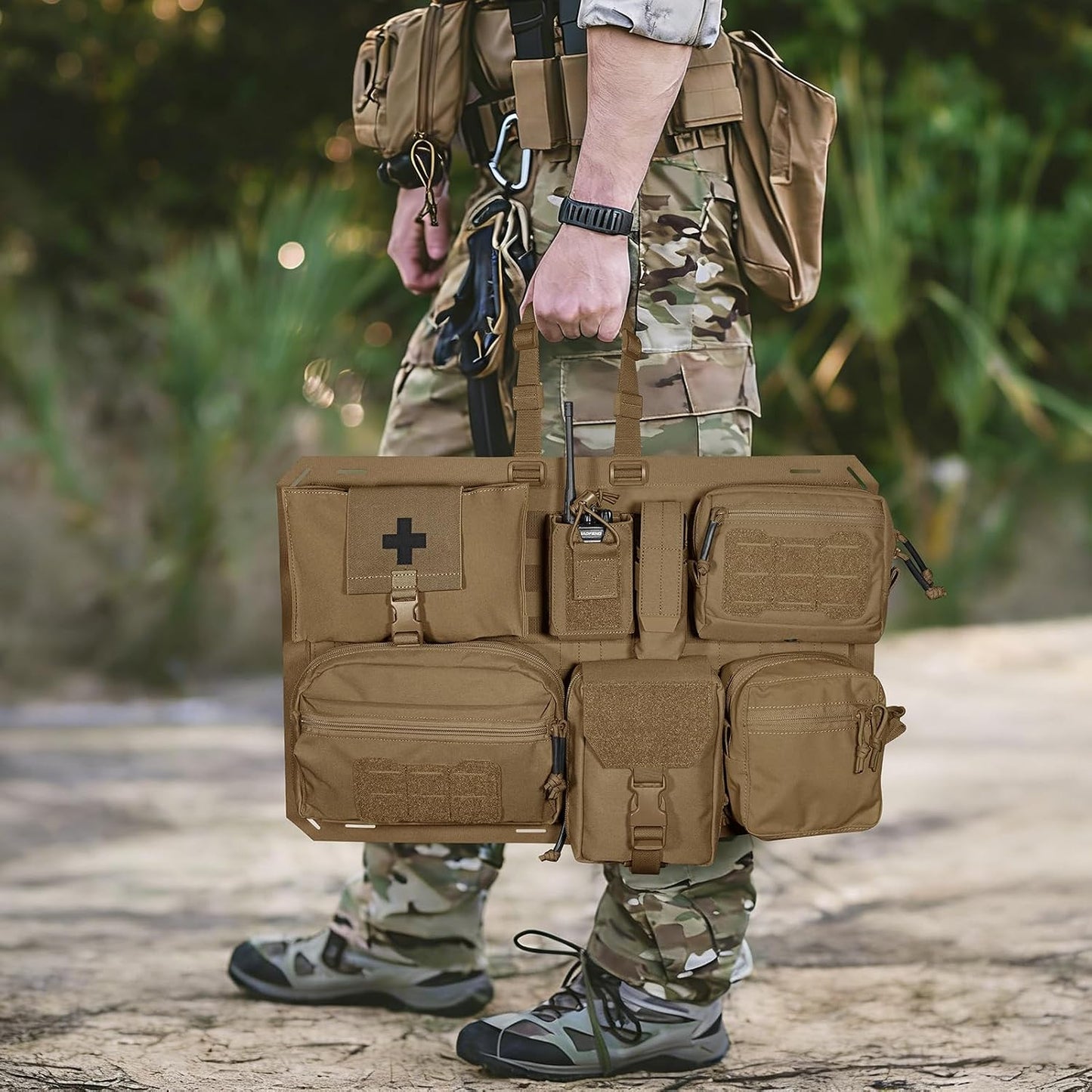 Molle Panels for Car Back Seat, Tactical Seat Back Organizer Covers for Vehicles Truck, Tactical Car Accessories Foldable for Universal Automotive(CB-Foldable)