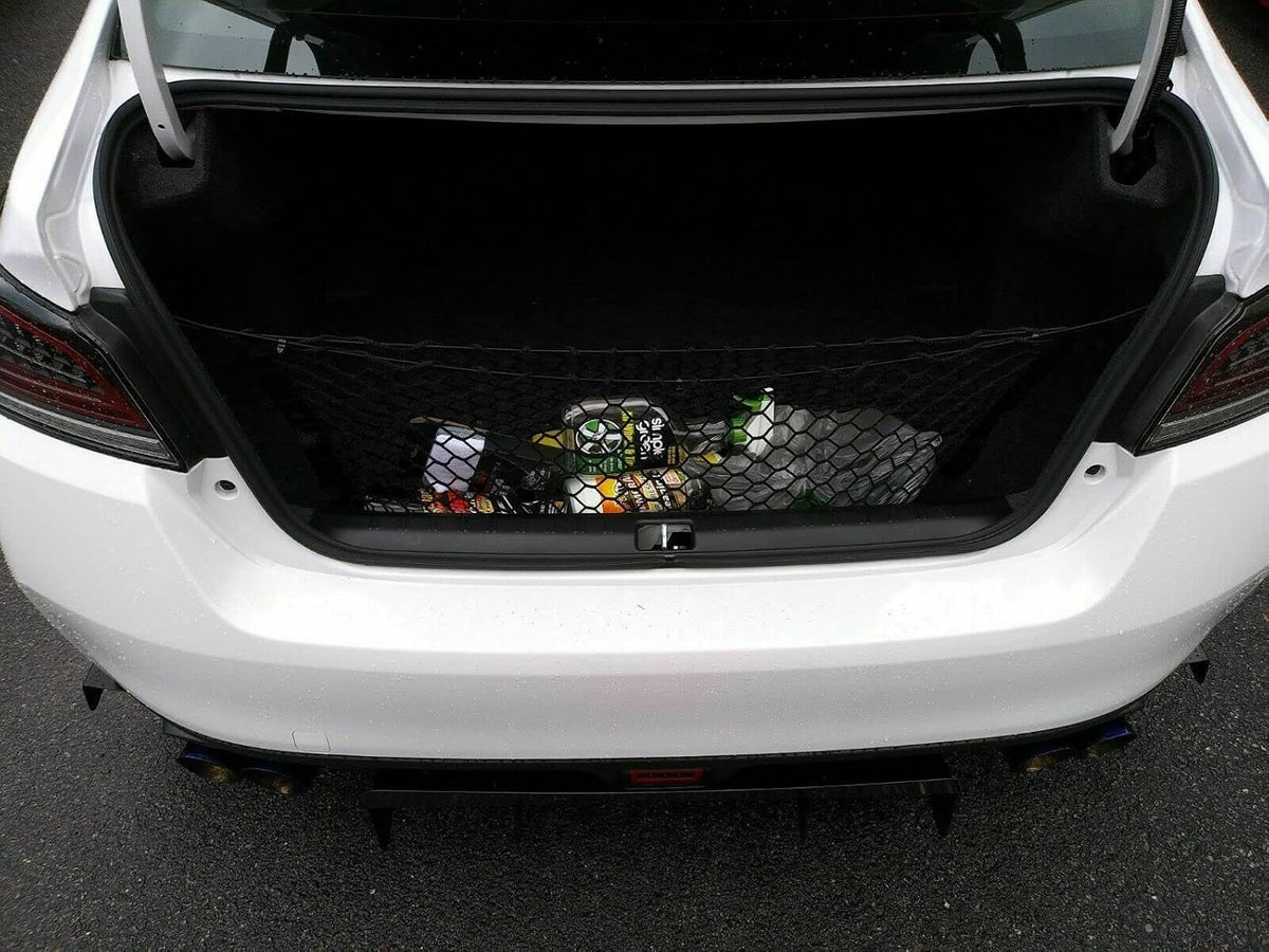 Trunk Organizer Cargo Net for Subaru WRX Impreza WRX STI 2015–2022 – Envelope Style Cargo Net for Sedan – Premium Mesh Elastic Car Trunk Organizer–Compatible with WRX Impreza WRX STI