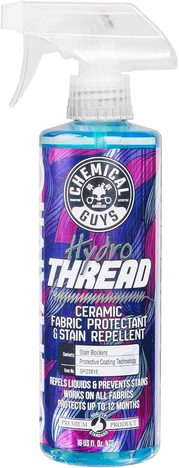 Chemical Guys HydroThread Ceramic Fabric Protectant, Stain Repellent, 16 oz | Works on fabric, carpet & upholstery, keep floor mats looking clean, use with microfiber towel or interior brush