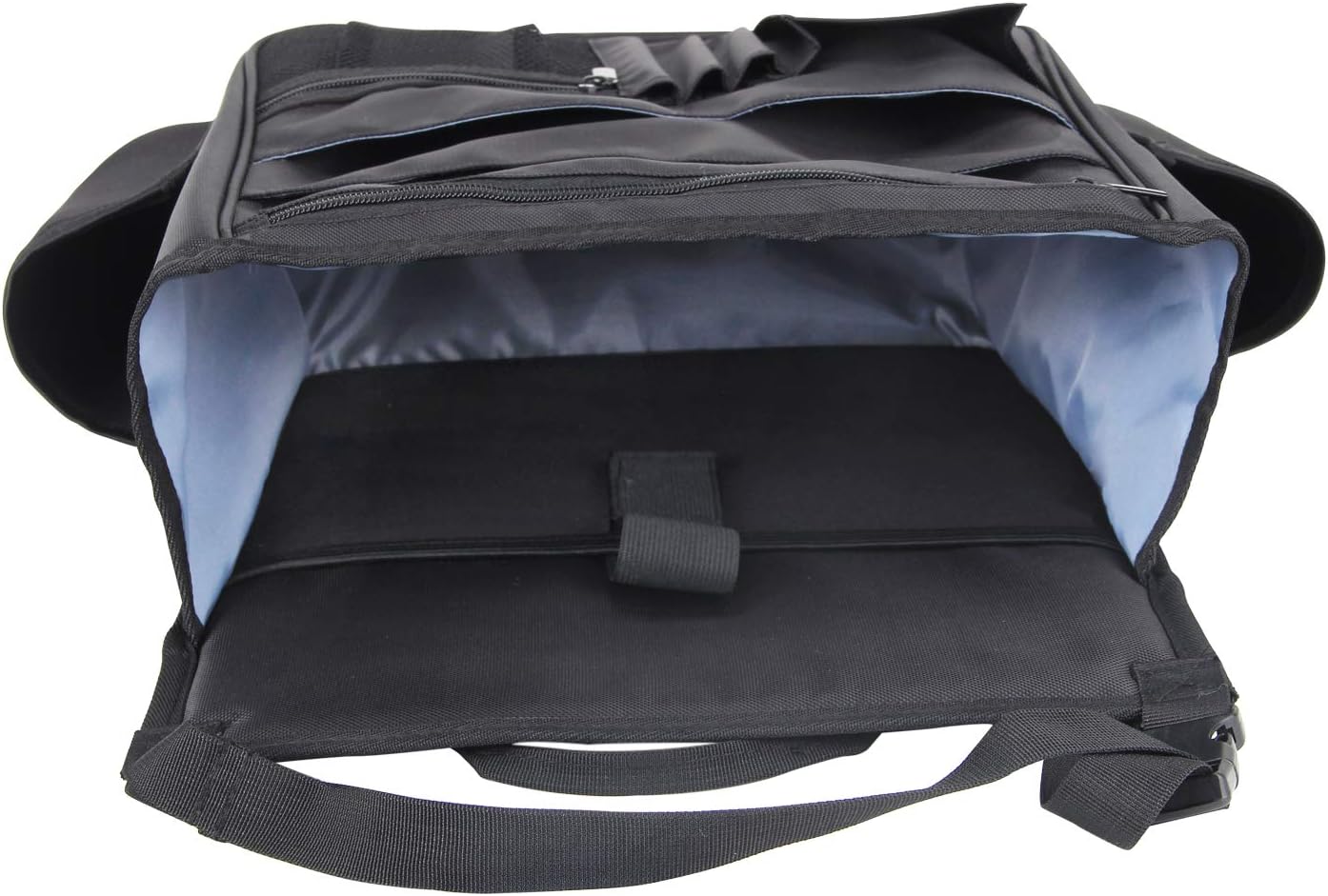LUXJA Car Front Seat Organizer with Laptop and Tablet Storage Pockets, Car Seat Organizer with Back Adjustable Straps, Black