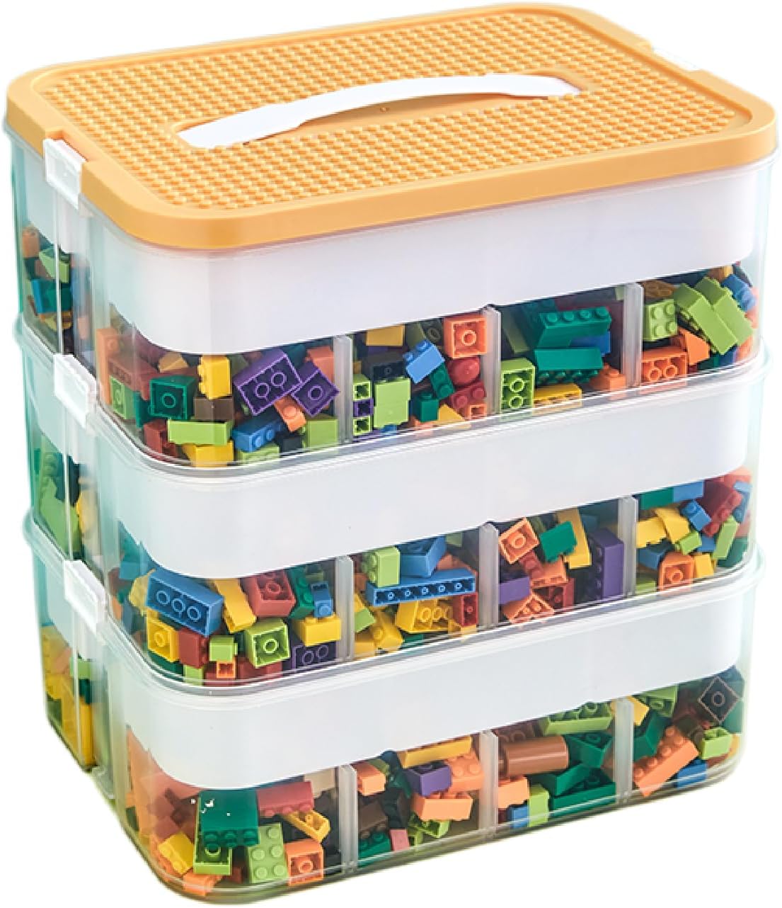 Toys Organizer Storage Case Plastic Storage Container Box for Lego Stackable Building Block Playroom Organization Bin for Lego, Board Games, Craft Supplies