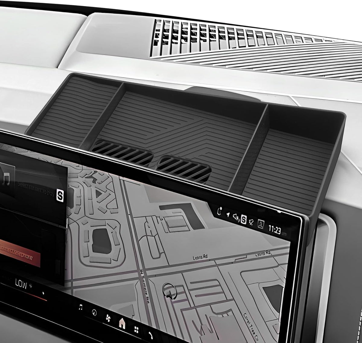 LUWU 2025 B MW X3 Dashboard Storage Tray Compatible with 2025 B MW X3 Accessories Behind Screen Organizer 2025 B MW X3 30 xDrive/M50 xDrive Accessories Center Console Display Box Dash Tray (Black)