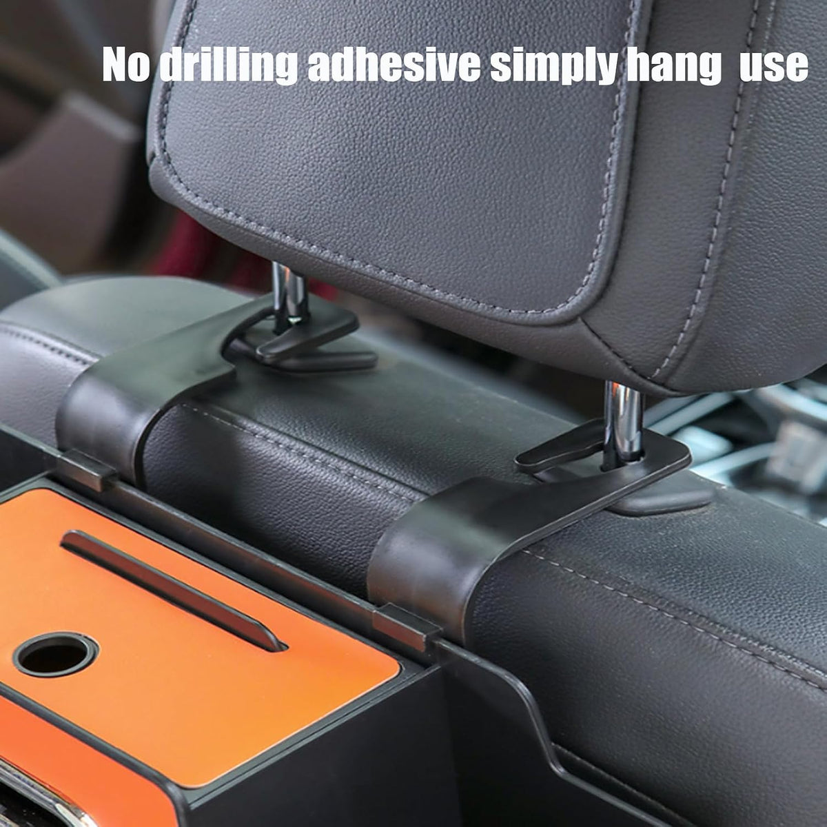 3 in 1 Car Backseat Organizer with Cup Holder, Leather Multifunctional Seat Back Storage with Tissue Box, Phone Holder and Hooks, for Hold Phones, Snacks, Drinks, and Handbags (Brown,1PCS)