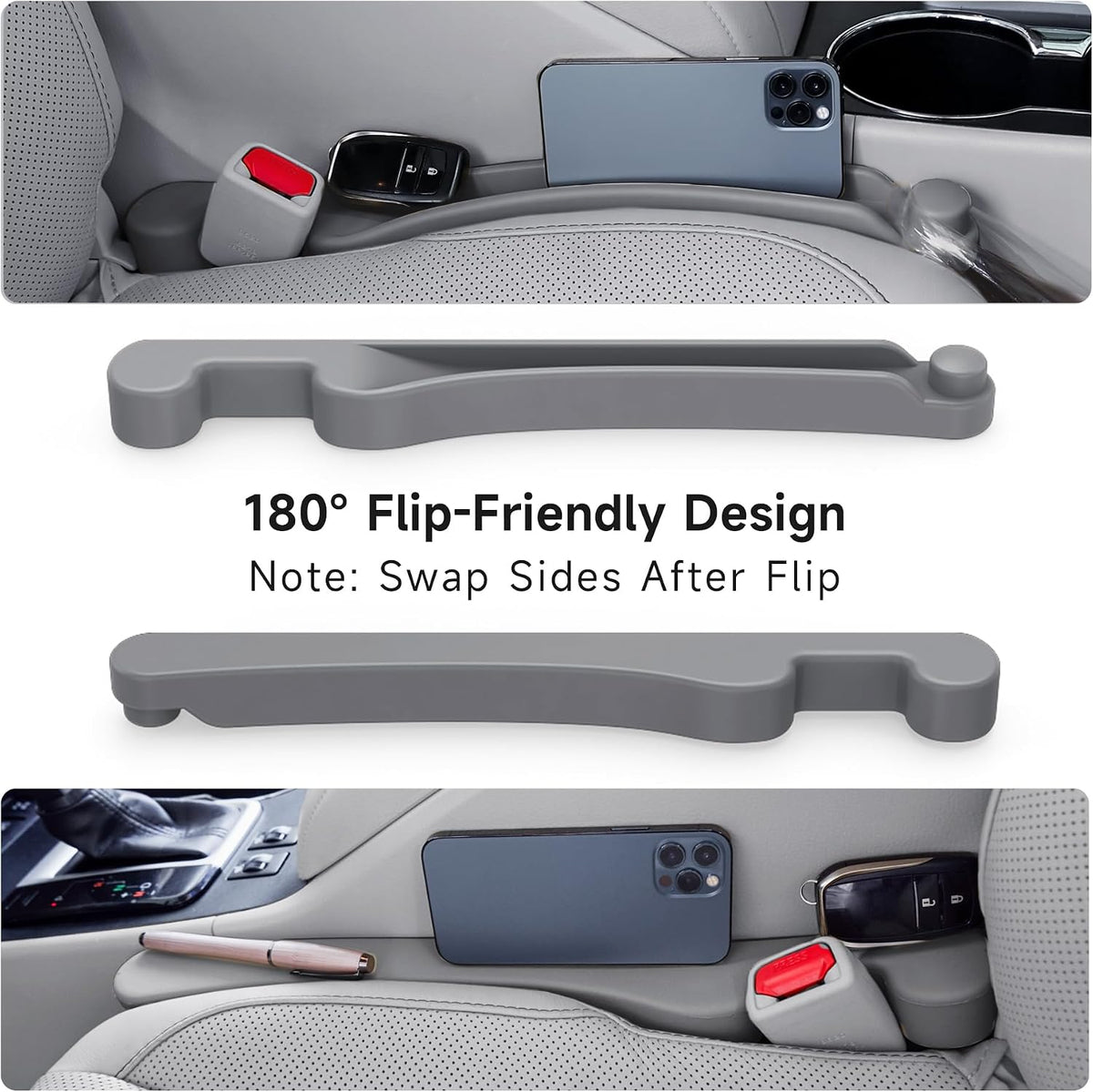 Givifive Car Seat Gap Filler Organizer 2Pack Soft Foam 3IN1 Multifunctional