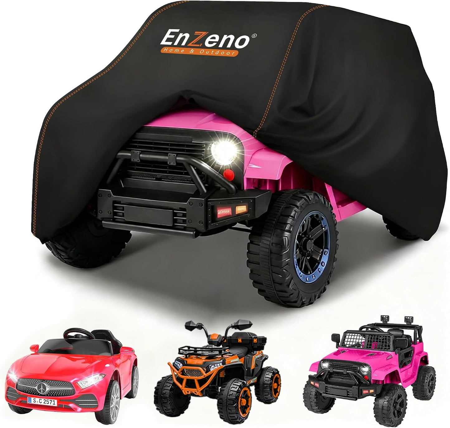 Enzeno Kids Ride-On Toy Car Cover,Power Wheels Cover Waterproof,Outdoor Toy Car Cover for Power Wheels Jeep & Toddler Electric Vehicles,All-Weather Protection,Universal Kid Ride-on Accessories