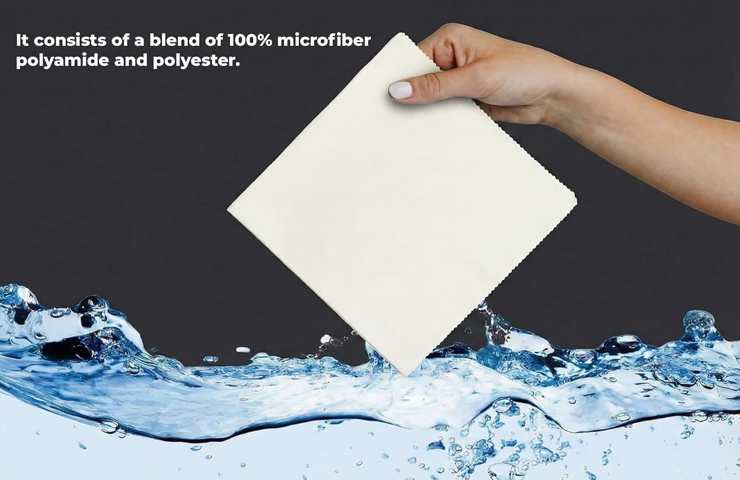 Ultra Sensitive Ultra Soft Microfiber Polyamide and Polyester Cleaning Cloth for Glasses, Screens & Delicate Surfaces, Camera Lens, Car Interior, Piano Black, Lint-Free, Reusable Zigzag Edge