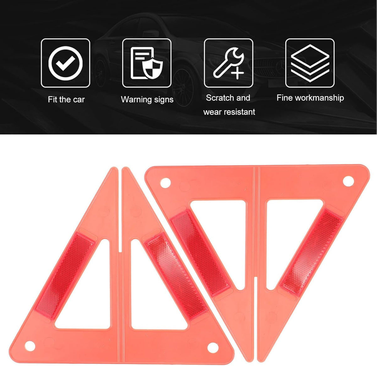 Reflective Plastic Car Road Warning Triangle for Emergency Safety