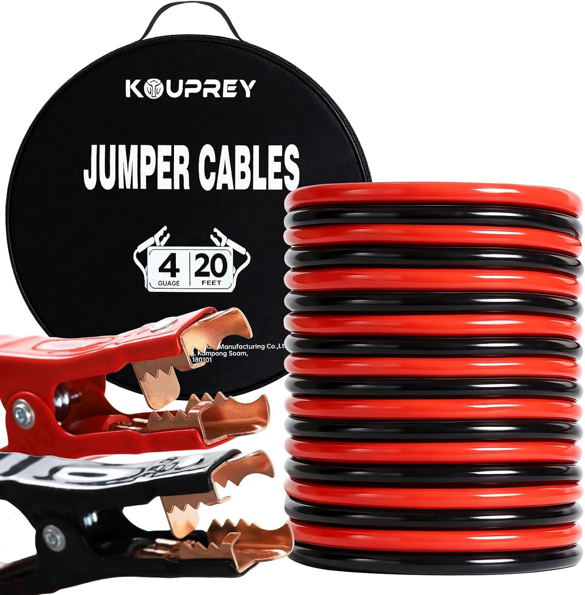 4 Gauge Jumper Cables for Car, 20FT Booster Cables, Long Jumper Cable