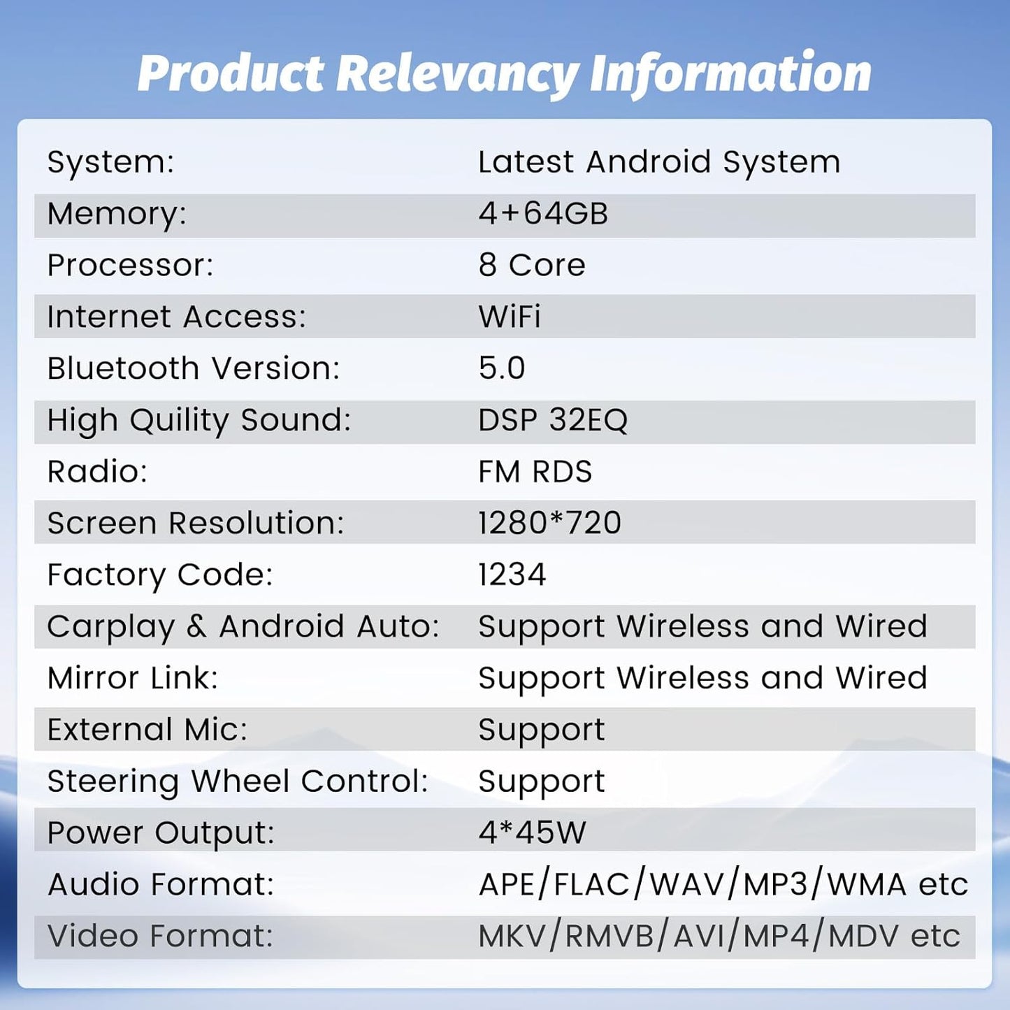 8 Core 4+64G Car Radio for Toyota Yaris 2012 2013 2014 2015 2016 2017, 9 inch 1280 * 720 Touch Screen for Yaris Car Stereo with CarPlay Android Auto Bluetooth 5.0 32EQ DSP FM RDS Mirror Link SWC