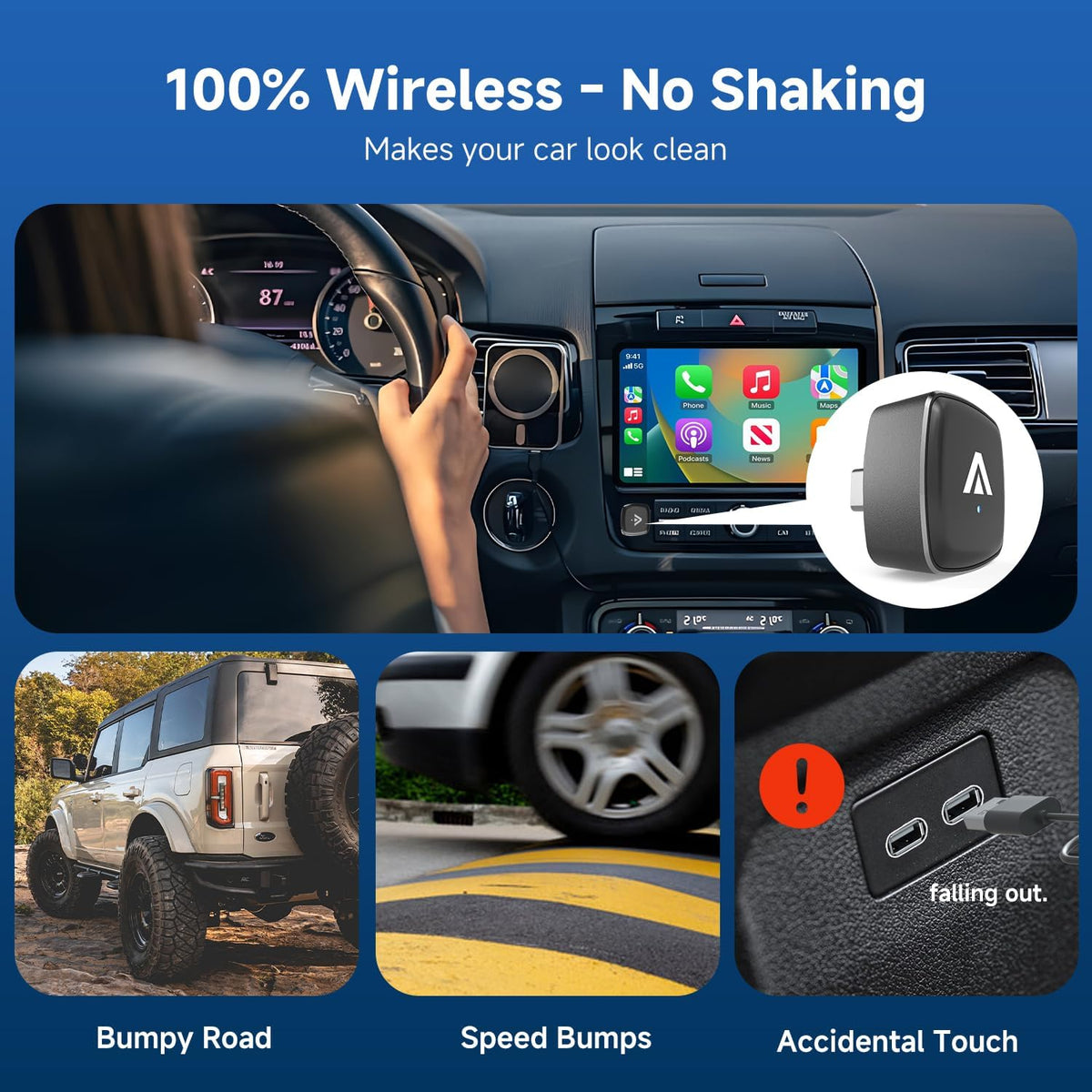 2026 USB Mini Wireless CarPlay Android Auto Adapter 2-in-1 Car Play Dongle