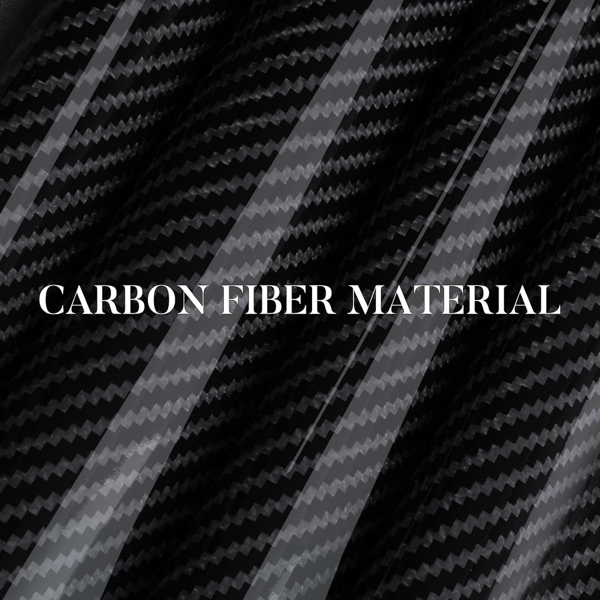 Carbon Fiber Steering Wheel Cover Universal 3pcs Protector Glossy Black