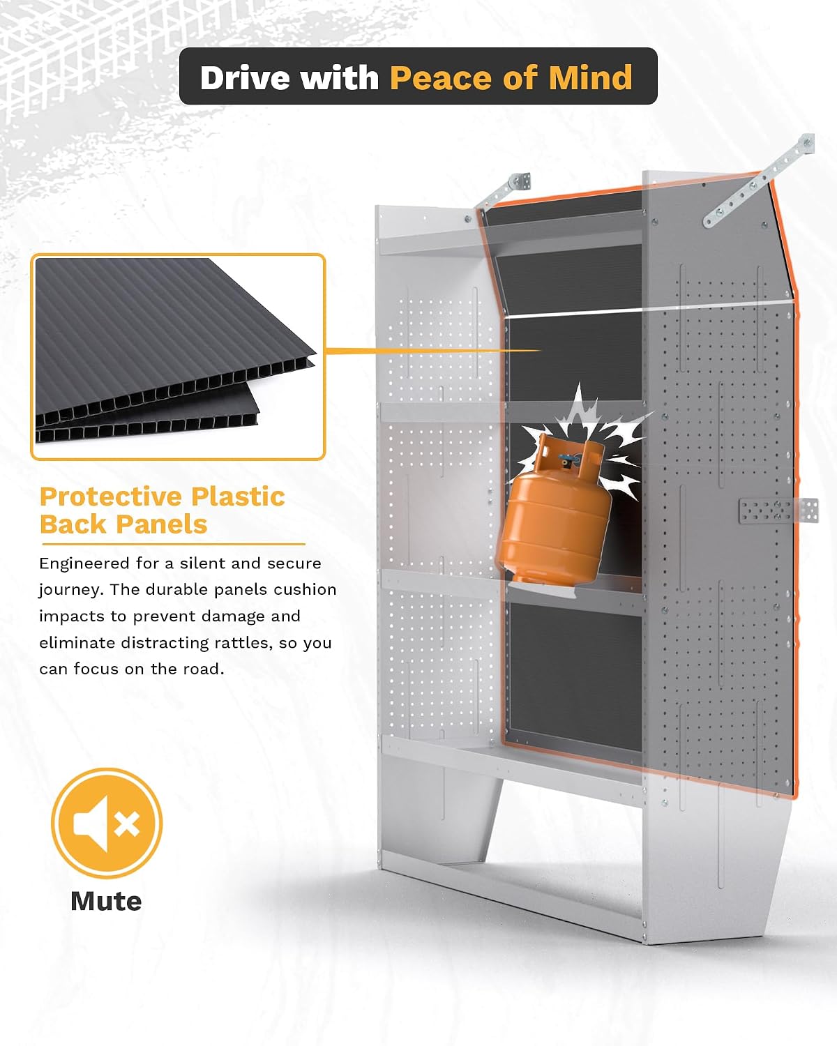SV-4260 Steel Van Shelving Storage System 42" W×60" H×13" D Fits Transit, NV, Promaster, Sprinter