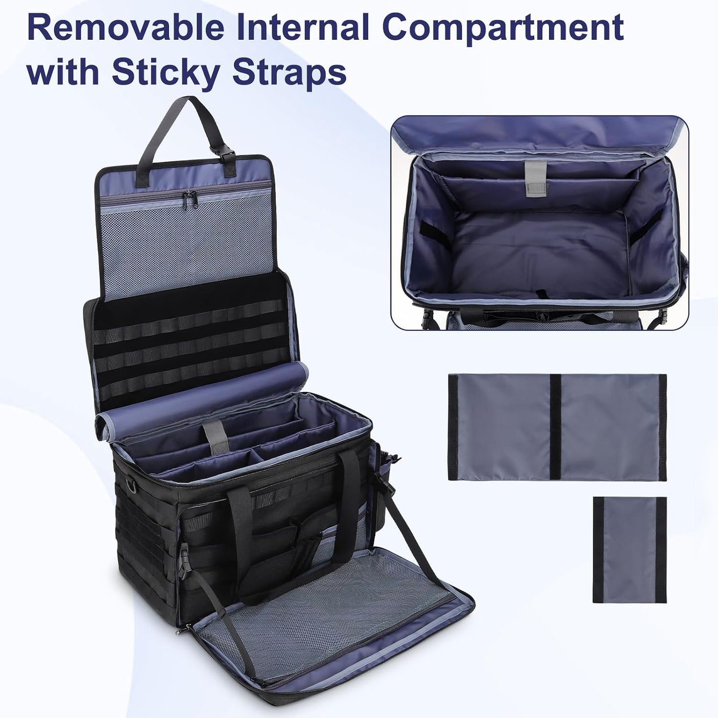 Patrol Bag Law Enforcement Police Gear Bag, Car Front Seat Organizer Tactical Officer Duty Bags, Police Car Accessories for Passenger Seat, Multiple Compartment Molle Webbing Removable Shoulder Strap