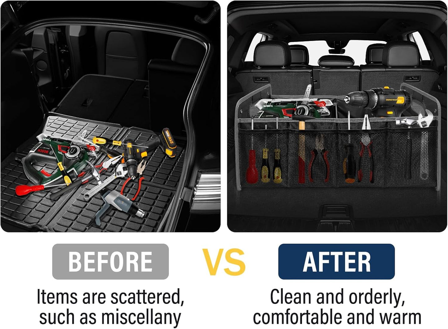 Car Trunk Organizer Foldable Storage Box Cargo Container for Subaru (White) | Collapsible Car Trunk Cargo Organizer SUV Interior Accessorie for Subaru Outback Crosstrek Forester Ascent Impreza WRX Legacy