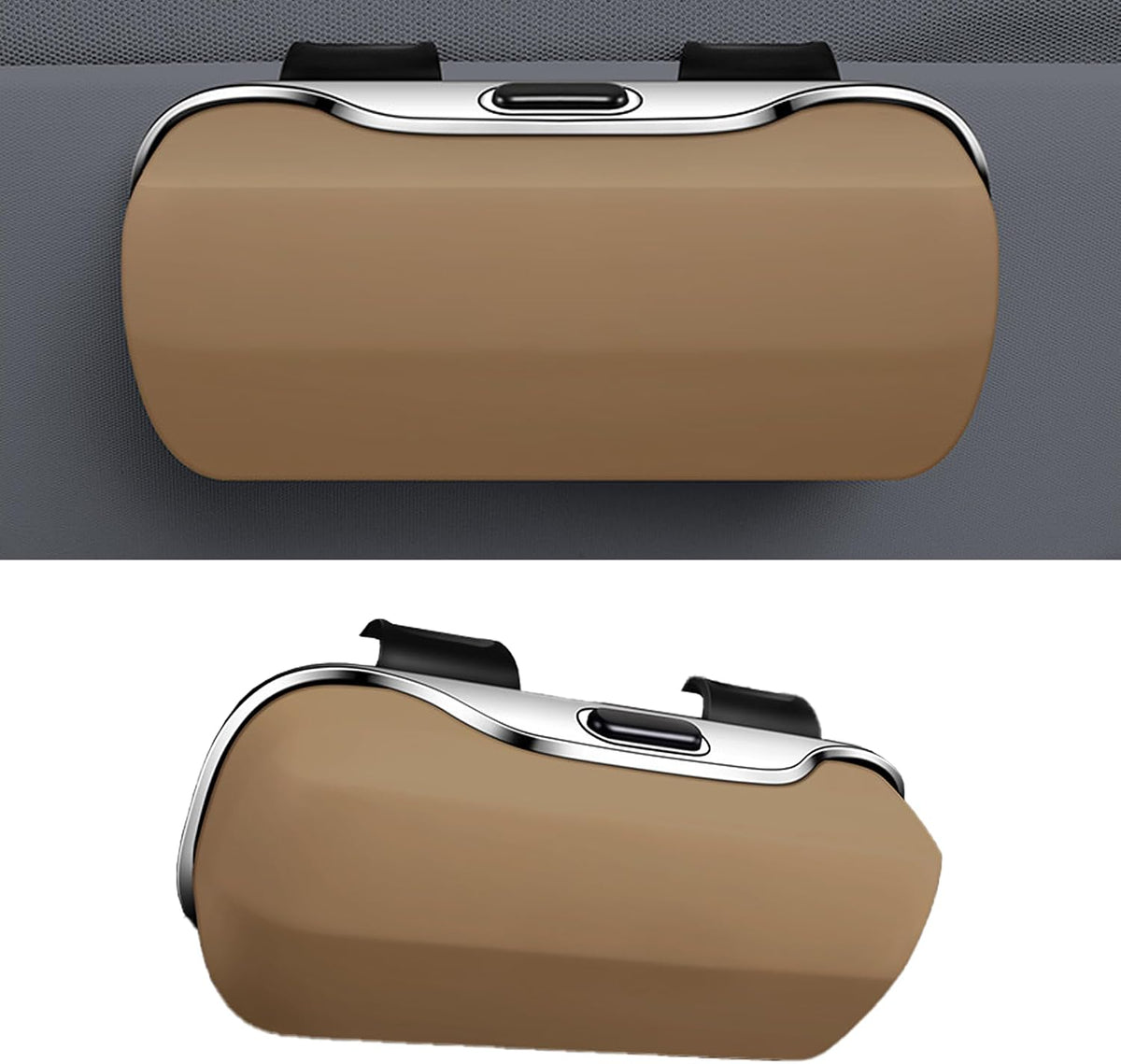 Sunglasses Holder for Car Sun Visor, Protective Automotive Eyeglasses Storage Case Hanger, Car Sunglass Holder Suitable for Truck and Sedan to Place Sunglass (Gray)