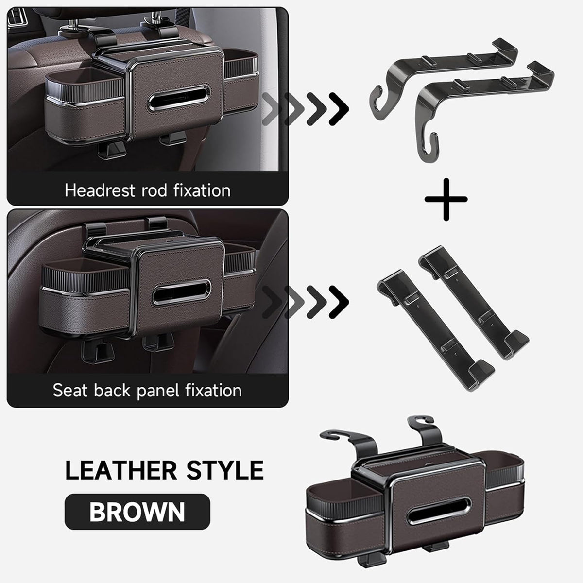 6-in-1 Car Headrest Backseat Organizer, Back Seat Car Organizer and Storage