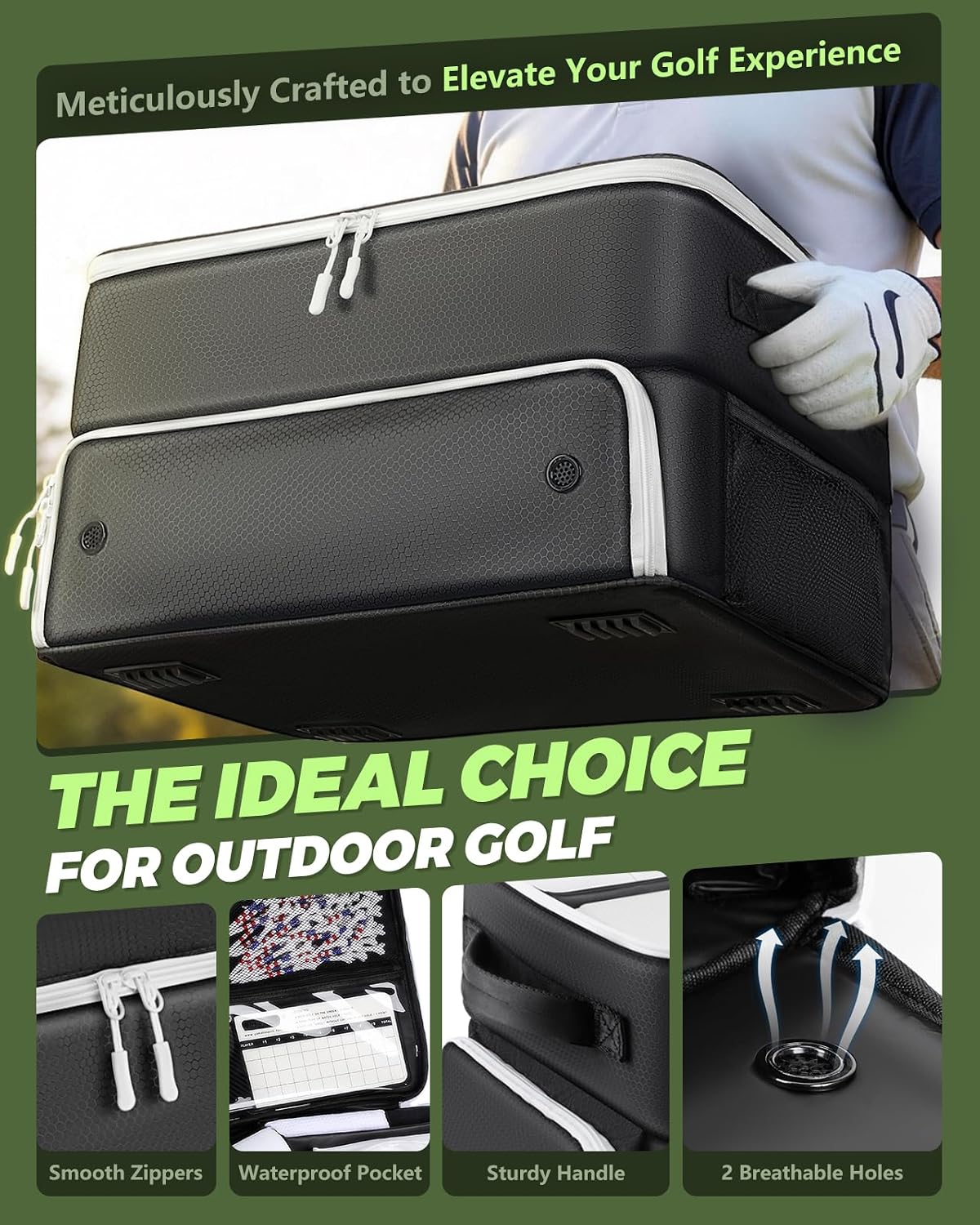 BRANTMAKER Golf Trunk Organizer, Golf Accessories for Men/Women to Storage Stuff and Gear, Cool Gifts for Golfers, Dad, Him/Her, Birthday or Father’s Day